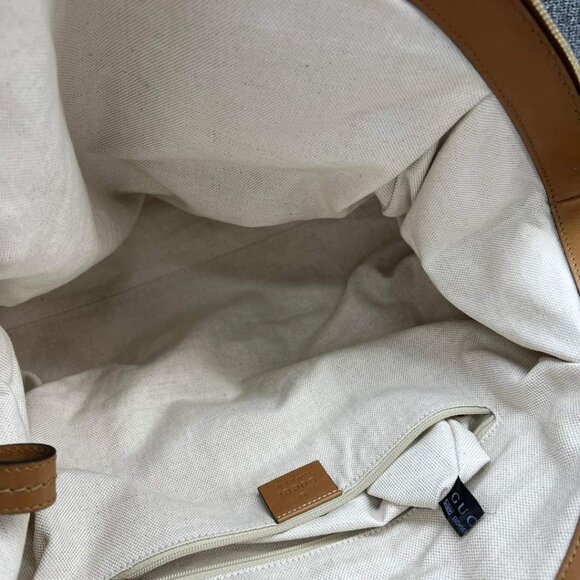 100% AUTHENTIC GUCCI GG CANVAS LEATHER SUKEY SHOULDER BAG - Picture 11 of 14